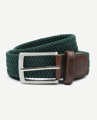 Suitable geweven riem donkergroen