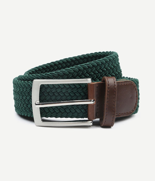 Suitable geweven riem donkergroen