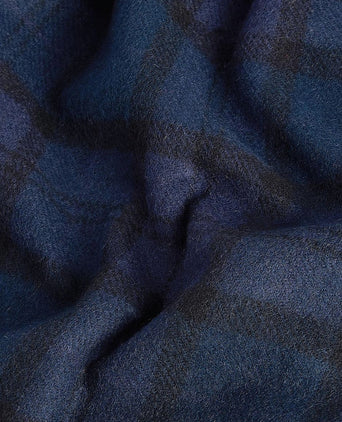 Sjaal tartan lamswol klassiek donkerblauw