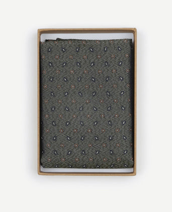 Zijde pochet small paisley olive