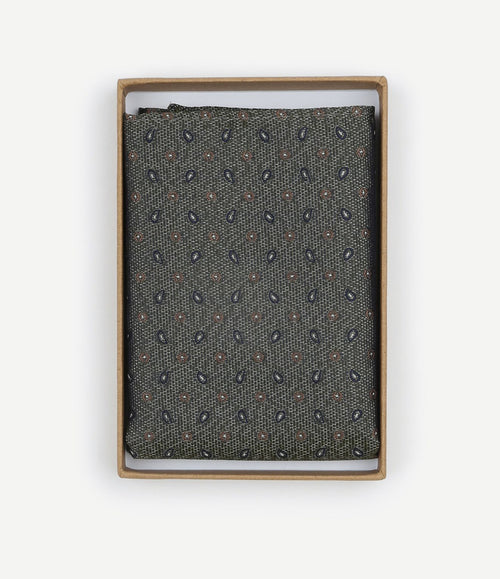 Zijde pochet small paisley olive