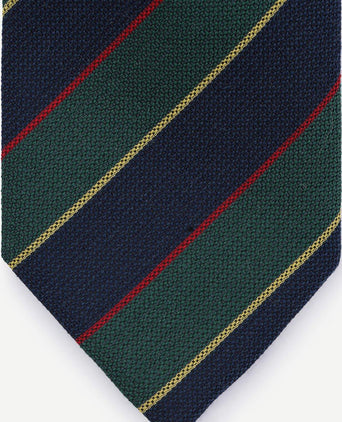 Stropdas zijde triple stripe donkerblauw