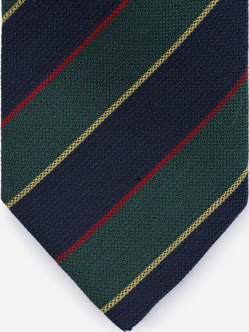 Stropdas zijde triple stripe donkerblauw