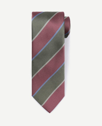 Stropdas zijde triple stripe groen