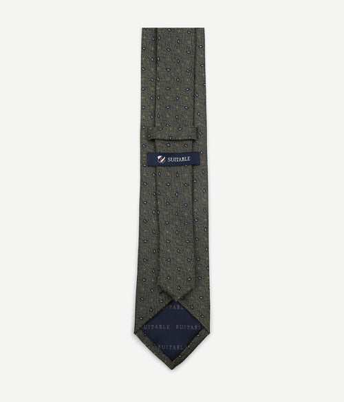 Stropdas zijde small paisley olive