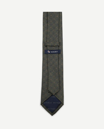 Stropdas zijde small paisley olive