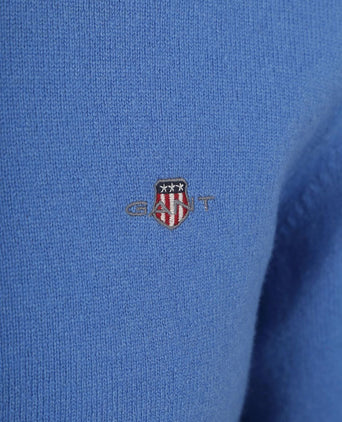 Gant pullover lamswol mid blauw | Regular-fit