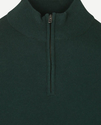 Steppin' Out halve rits trui merinowol caccia groen | Regular-fit