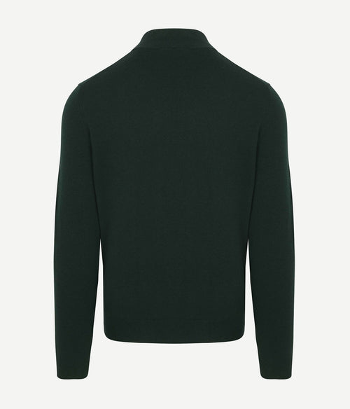 Steppin' Out halve rits trui merinowol caccia groen | Regular-fit