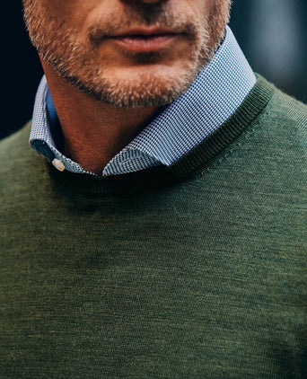 Suitable merino pullover military groen