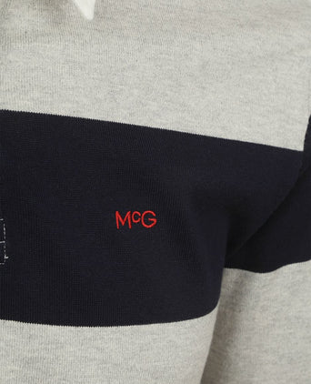 McGregor rugbyshirt streep donkerblauw grijs | Regular-fit