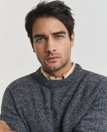 Gant pullover wool blend antraciet | Regular-fit