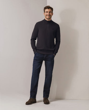 State of Art halve rits trui structuur antraciet | Regular-fit