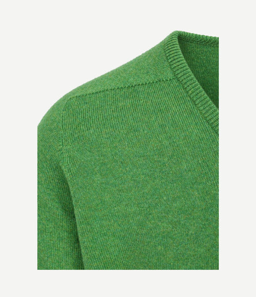 V-hals lamswol watercress