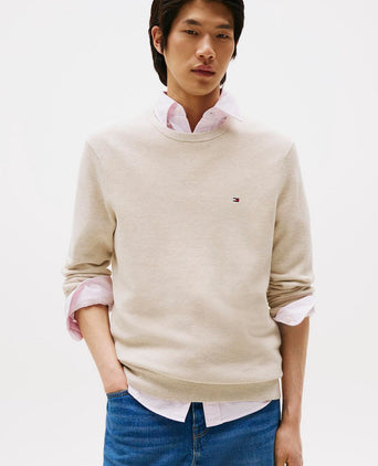 Tommy Hilfiger structure trui beige | Regular-fit