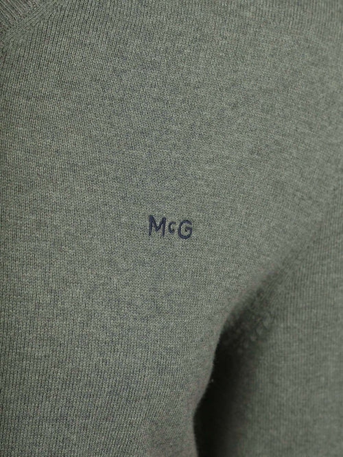 Trui merino blend v-hals sage groen