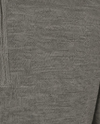 halve rits pullover merinowol groen