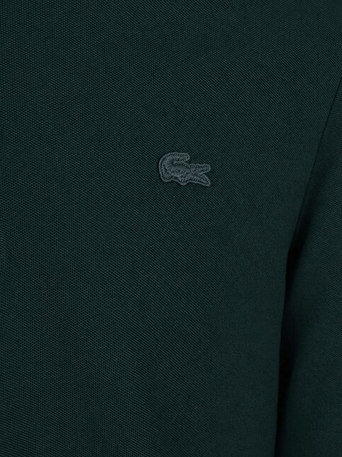 Longsleeve poloshirt piqué donkergroen