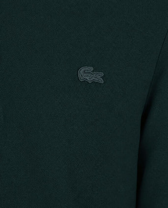 Longsleeve poloshirt piqué donkergroen