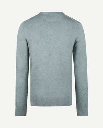 Trui merino blend v-hals sage groen