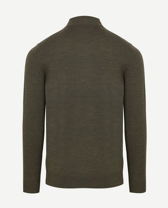 Turtleneck trui merino olijfgroen