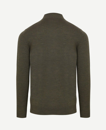 Turtleneck trui merino olijfgroen