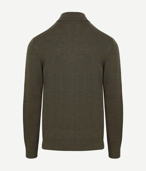 Profuomo halve rits pullover merinowol olijfgroen