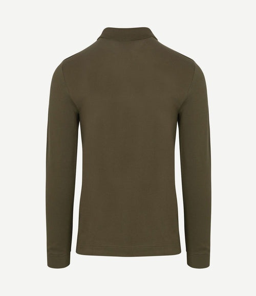 Poloshirt lange mouwen donkergroen