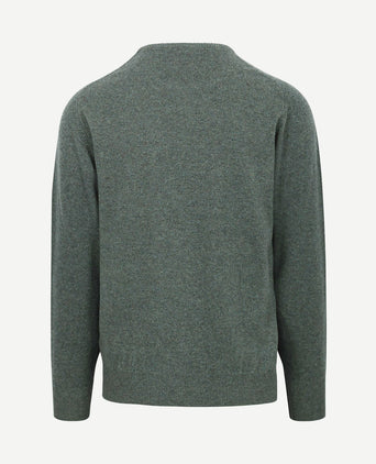 Pullover o-neck lambswool landscape groen