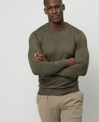 Pullover merinowol olive
