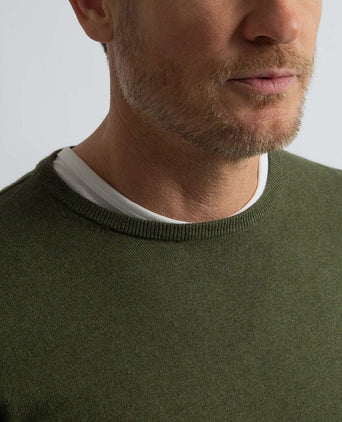 Trui cotton cashmere olijfgroen