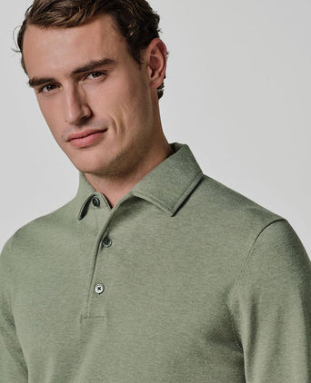 Longsleeve poloshirt luxury basic groen