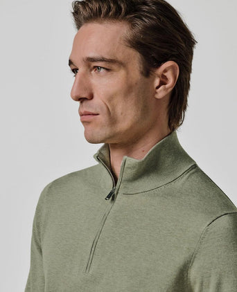 halve rits pullover luxury basic groen