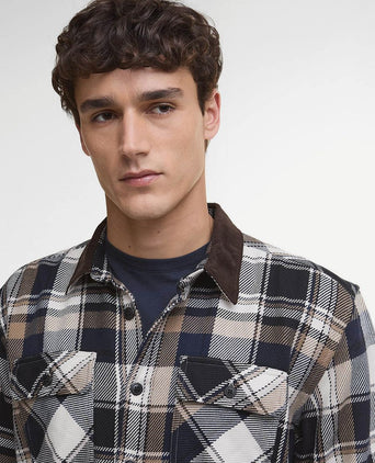 Barbour overshirt ruit grasmoor donkerblauw | Regular-fit