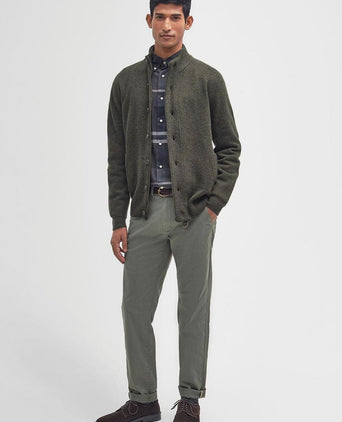 Barbour zip vest lamswol donkergroen | Regular-fit