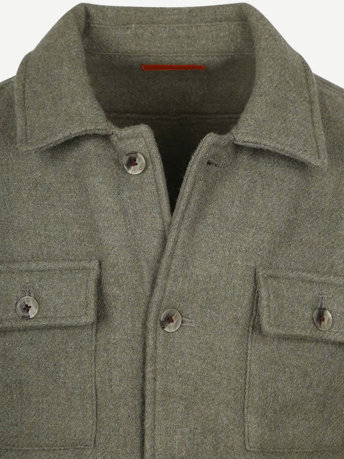 Overshirt wool blend groen