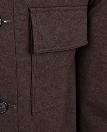 Overshirt button peached donkergroen