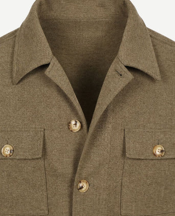 Overshirt herringbone groen