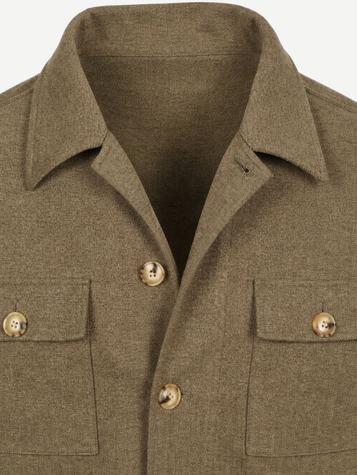 Overshirt herringbone groen