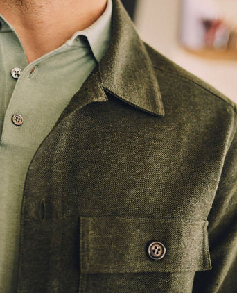 Drop loop overshirt army groen