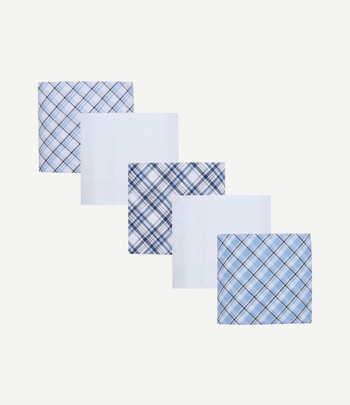 Zakdoeken (5-pack) ruit blauw