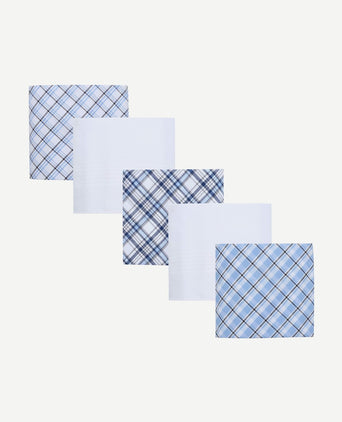 Zakdoeken (5-pack) ruit blauw