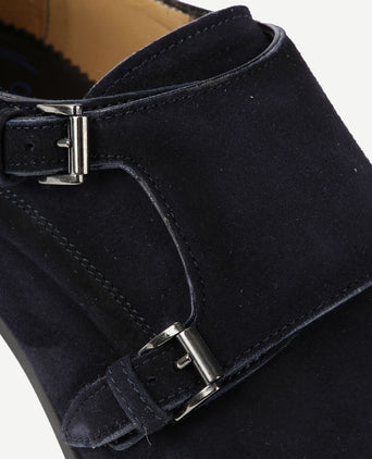 Amalfi schoen monk strap donkerblauw
