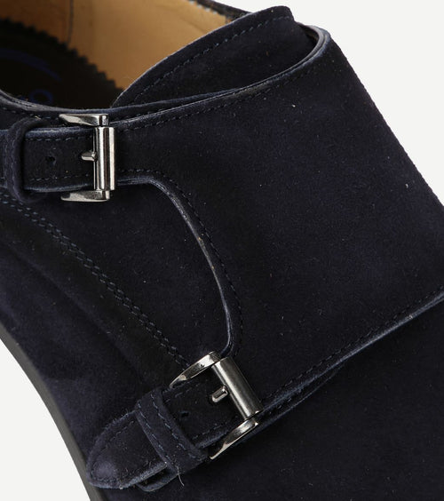 Amalfi schoen monk strap donkerblauw