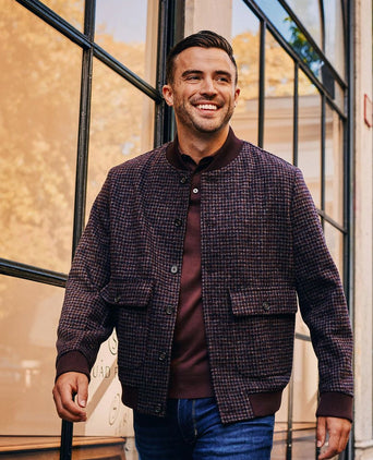 Bomberjack pepita bordeaux