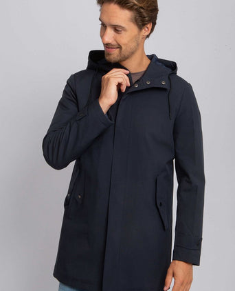 Jas hood tech donkerblauw