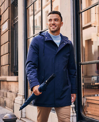 Jas hood tech donkerblauw