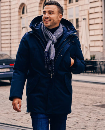 Suitable parka zwart mountain donkerblauw