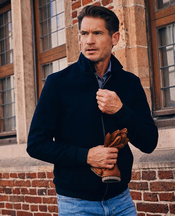 Herrit jack wool blend donkerblauw