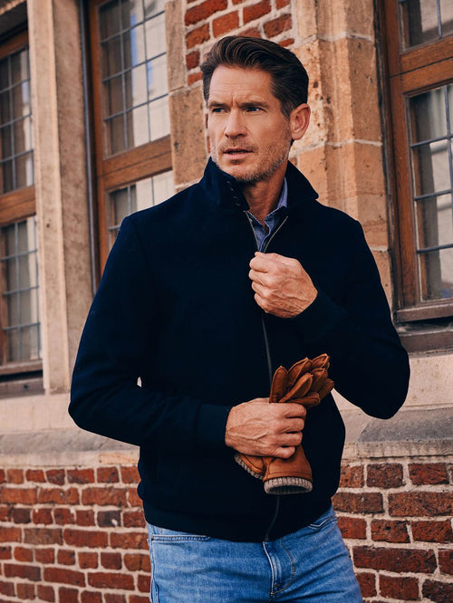 Herrit jack wool blend donkerblauw